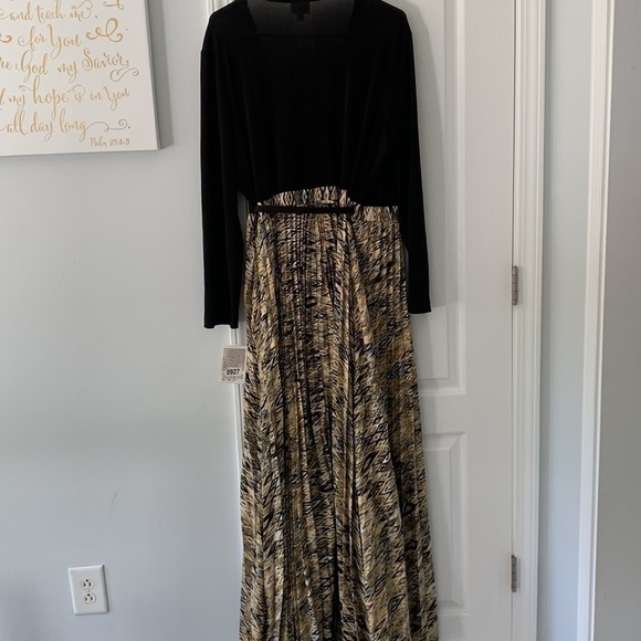 NWT LuLaRoe DeAnne Wrap Dress Black & Gold metallic size 3XL holidays pleated - Picture 11 of 16
